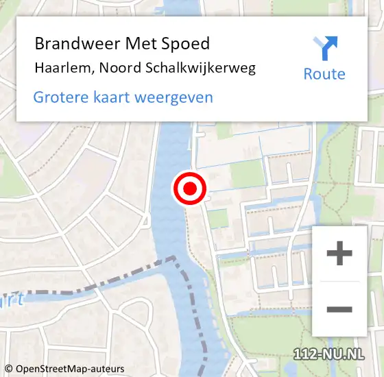 Locatie op kaart van de 112 melding: Brandweer Met Spoed Naar Haarlem, Noord Schalkwijkerweg op 1 oktober 2023 00:08