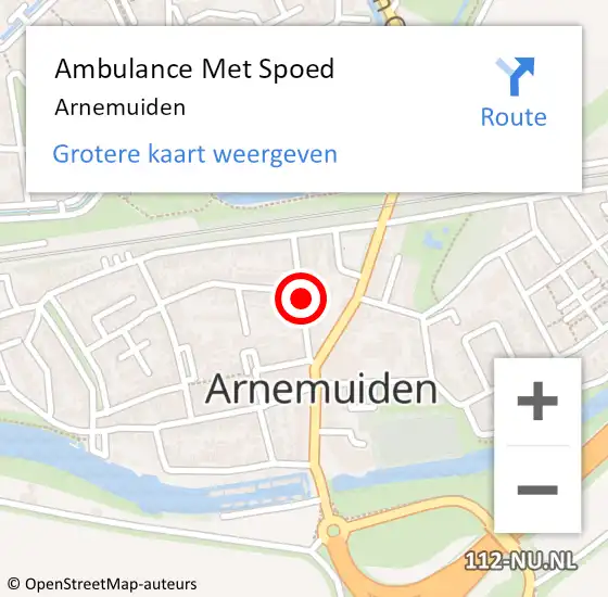 Locatie op kaart van de 112 melding: Ambulance Met Spoed Naar Arnemuiden op 1 oktober 2023 00:37