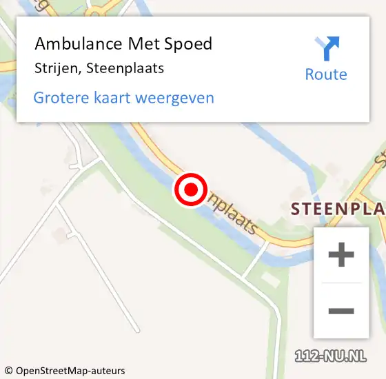 Locatie op kaart van de 112 melding: Ambulance Met Spoed Naar Strijen, Steenplaats op 1 oktober 2023 00:56