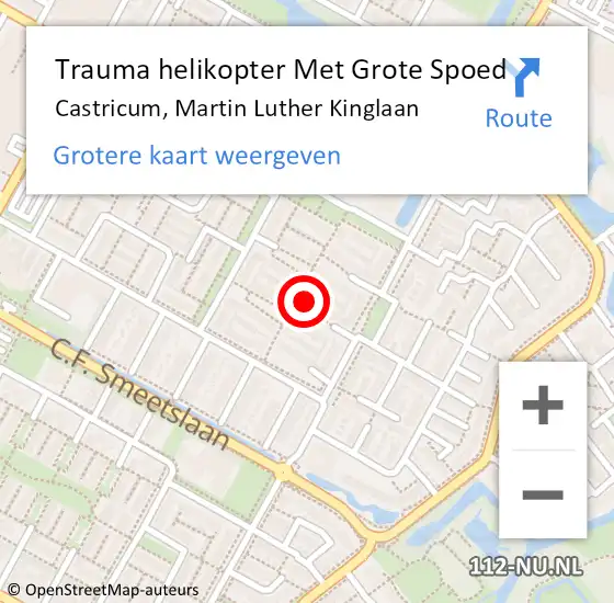 Locatie op kaart van de 112 melding: Trauma helikopter Met Grote Spoed Naar Castricum, Martin Luther Kinglaan op 1 oktober 2023 01:01