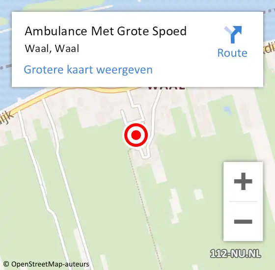 Locatie op kaart van de 112 melding: Ambulance Met Grote Spoed Naar Waal, Waal op 1 oktober 2023 02:04