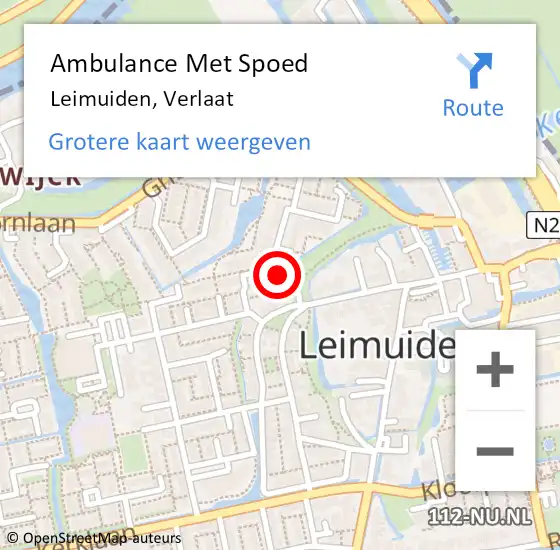 Locatie op kaart van de 112 melding: Ambulance Met Spoed Naar Leimuiden, Verlaat op 1 oktober 2023 04:14