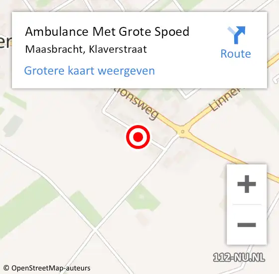 Locatie op kaart van de 112 melding: Ambulance Met Grote Spoed Naar Maasbracht, Klaverstraat op 1 oktober 2023 05:22