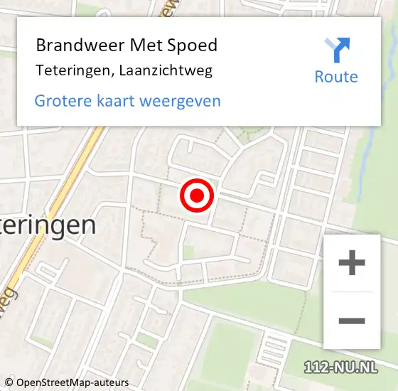 Locatie op kaart van de 112 melding: Brandweer Met Spoed Naar Teteringen, Laanzichtweg op 1 oktober 2023 06:20