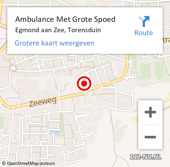 Locatie op kaart van de 112 melding: Ambulance Met Grote Spoed Naar Egmond aan Zee, Torensduin op 1 oktober 2023 07:19