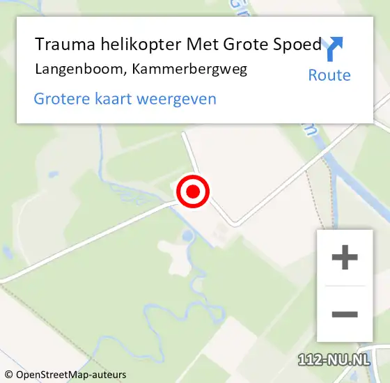 Locatie op kaart van de 112 melding: Trauma helikopter Met Grote Spoed Naar Langenboom, Kammerbergweg op 1 oktober 2023 10:16