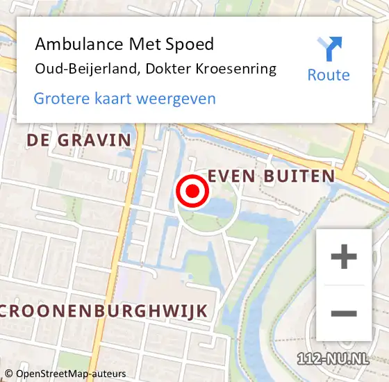 Locatie op kaart van de 112 melding: Ambulance Met Spoed Naar Oud-Beijerland, Dokter Kroesenring op 1 oktober 2023 10:47