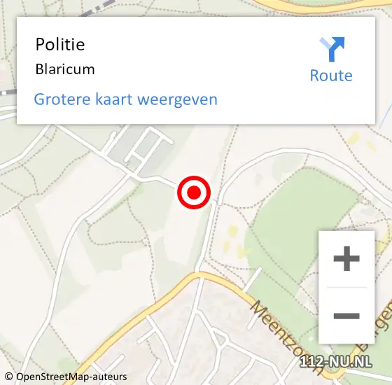 Locatie op kaart van de 112 melding: Politie Blaricum op 1 oktober 2023 11:32
