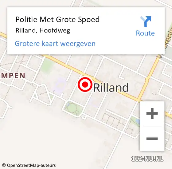 Locatie op kaart van de 112 melding: Politie Met Grote Spoed Naar Rilland, Hoofdweg op 1 oktober 2023 11:49