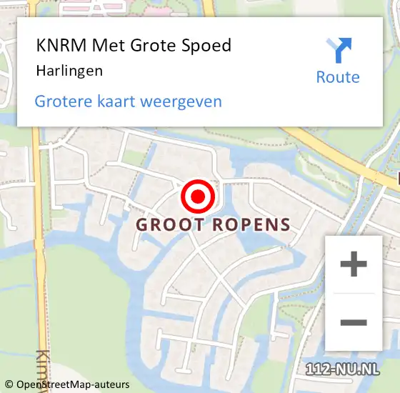 Locatie op kaart van de 112 melding: KNRM Met Grote Spoed Naar Harlingen op 1 oktober 2023 12:11