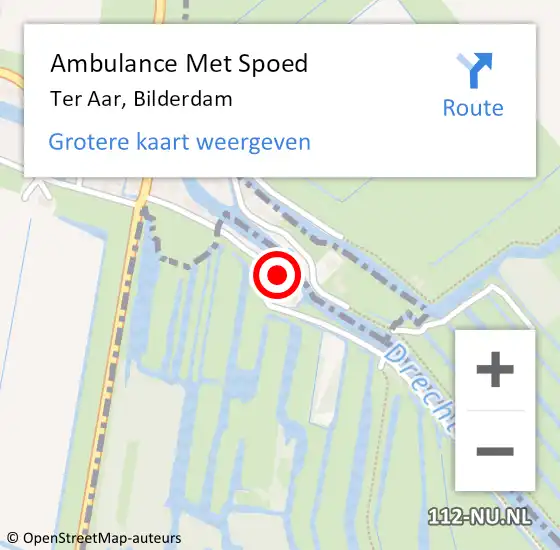 Locatie op kaart van de 112 melding: Ambulance Met Spoed Naar Ter Aar, Bilderdam op 1 oktober 2023 12:20