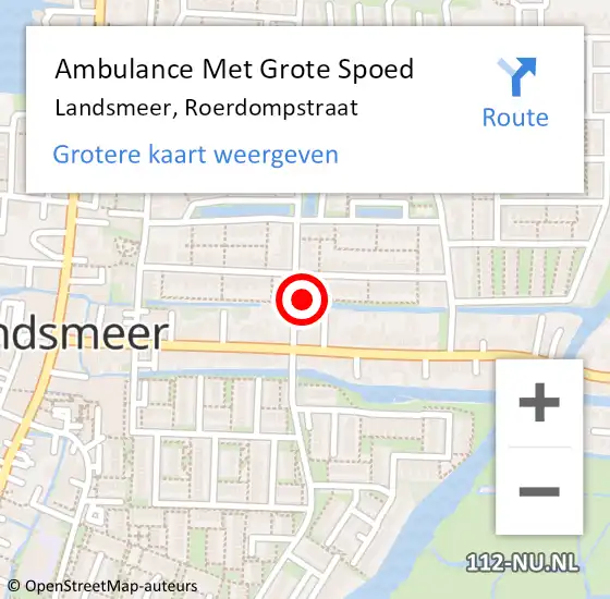 Locatie op kaart van de 112 melding: Ambulance Met Grote Spoed Naar Landsmeer, Roerdompstraat op 1 oktober 2023 13:46