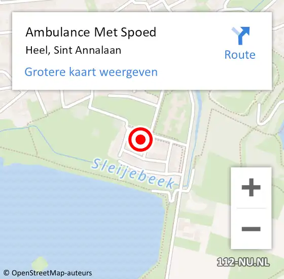 Locatie op kaart van de 112 melding: Ambulance Met Spoed Naar Heel, Sint Annalaan op 1 oktober 2023 15:00