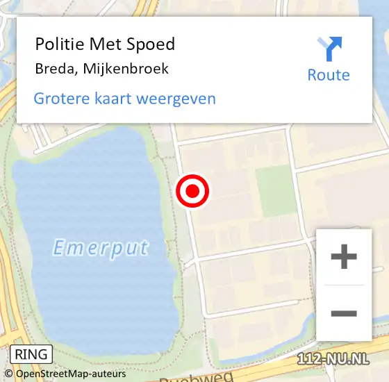 Locatie op kaart van de 112 melding: Politie Met Spoed Naar Breda, Mijkenbroek op 1 oktober 2023 15:24
