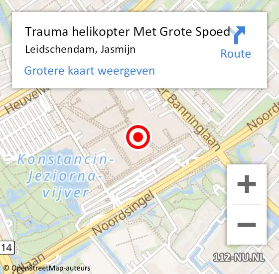 Locatie op kaart van de 112 melding: Trauma helikopter Met Grote Spoed Naar Leidschendam, Jasmijn op 1 oktober 2023 15:42