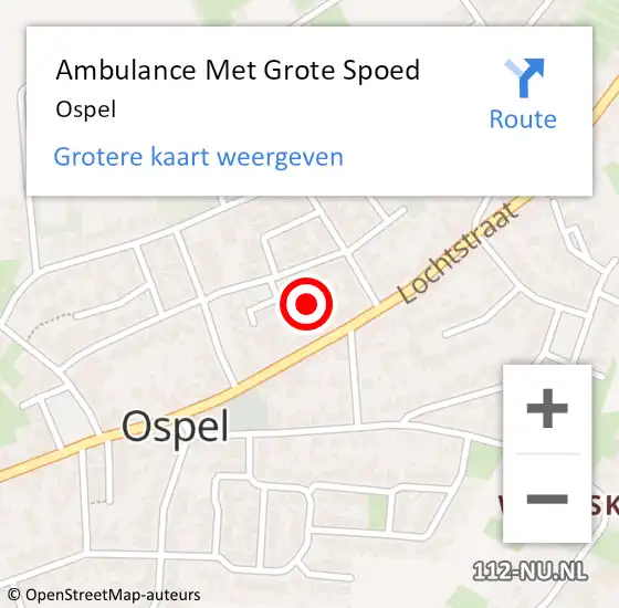 Locatie op kaart van de 112 melding: Ambulance Met Grote Spoed Naar Ospel op 1 oktober 2023 16:02