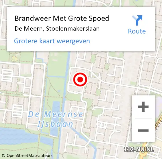 Locatie op kaart van de 112 melding: Brandweer Met Grote Spoed Naar De Meern, Stoelenmakerslaan op 1 oktober 2023 16:11