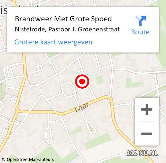 Locatie op kaart van de 112 melding: Brandweer Met Grote Spoed Naar Nistelrode, Pastoor J. Groenenstraat op 1 oktober 2023 18:20