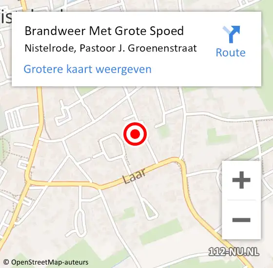 Locatie op kaart van de 112 melding: Brandweer Met Grote Spoed Naar Nistelrode, Pastoor J. Groenenstraat op 1 oktober 2023 18:56