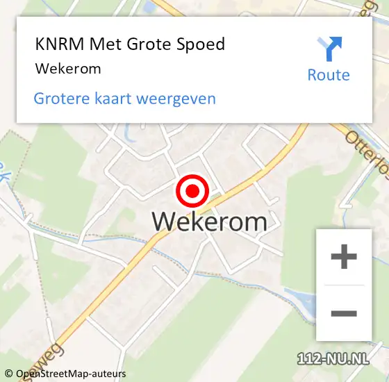 Locatie op kaart van de 112 melding: KNRM Met Grote Spoed Naar Wekerom op 1 oktober 2023 19:05