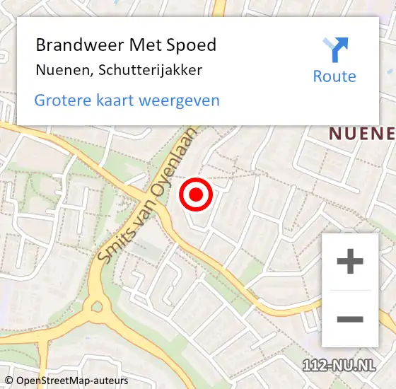 Locatie op kaart van de 112 melding: Brandweer Met Spoed Naar Nuenen, Schutterijakker op 1 oktober 2023 19:42