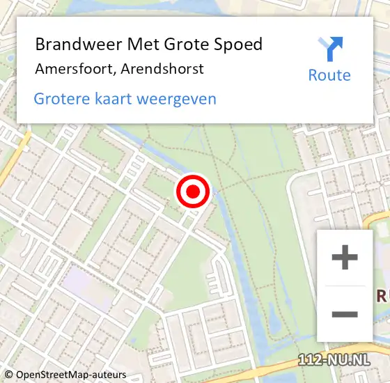 Locatie op kaart van de 112 melding: Brandweer Met Grote Spoed Naar Amersfoort, Arendshorst op 1 oktober 2023 19:52