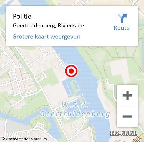 Locatie op kaart van de 112 melding: Politie Geertruidenberg, Rivierkade op 1 oktober 2023 20:02