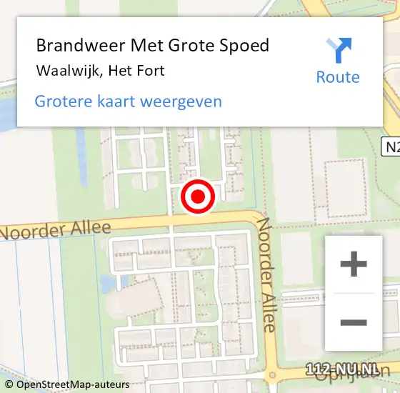 Locatie op kaart van de 112 melding: Brandweer Met Grote Spoed Naar Waalwijk, Het Fort op 1 oktober 2023 20:09
