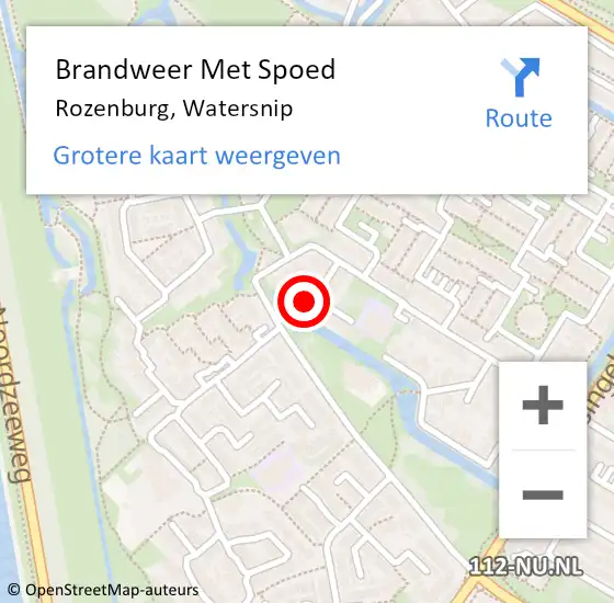 Locatie op kaart van de 112 melding: Brandweer Met Spoed Naar Rozenburg, Watersnip op 1 oktober 2023 20:09