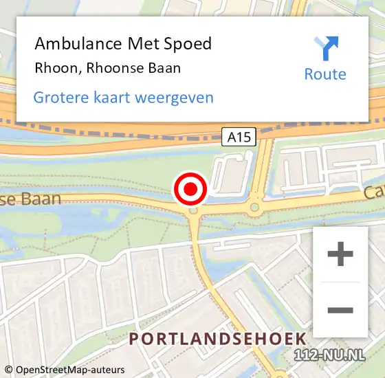 Locatie op kaart van de 112 melding: Ambulance Met Spoed Naar Rhoon, Rhoonse Baan op 1 oktober 2023 20:17