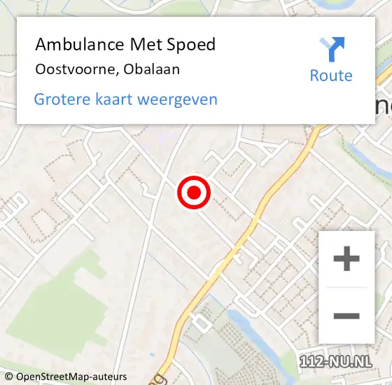 Locatie op kaart van de 112 melding: Ambulance Met Spoed Naar Oostvoorne, Obalaan op 1 oktober 2023 21:19