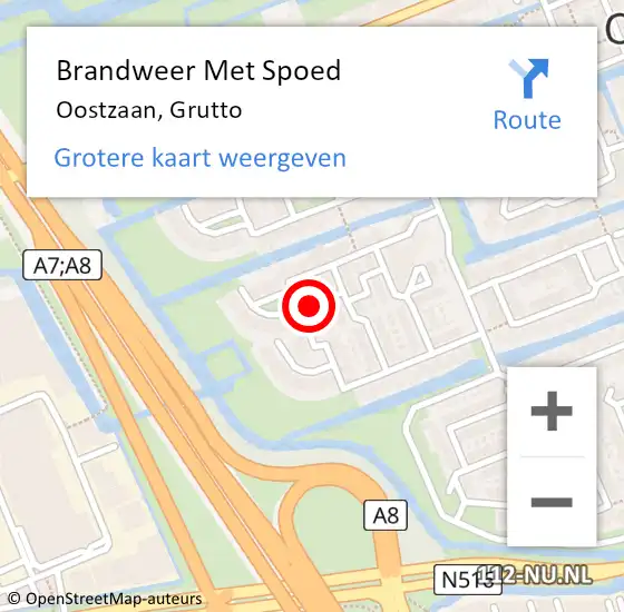 Locatie op kaart van de 112 melding: Brandweer Met Spoed Naar Oostzaan, Grutto op 1 oktober 2023 22:12