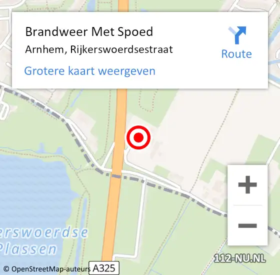 Locatie op kaart van de 112 melding: Brandweer Met Spoed Naar Arnhem, Rijkerswoerdsestraat op 1 oktober 2023 22:42