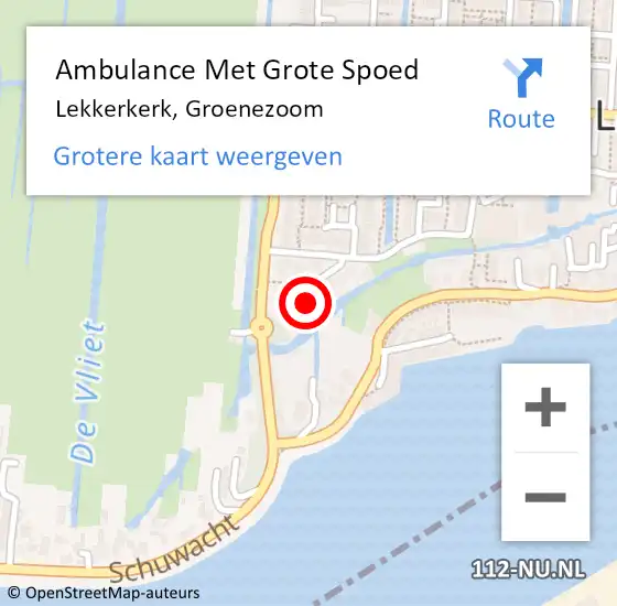 Locatie op kaart van de 112 melding: Ambulance Met Grote Spoed Naar Lekkerkerk, Groenezoom op 2 oktober 2023 04:54