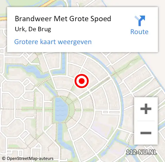 Locatie op kaart van de 112 melding: Brandweer Met Grote Spoed Naar Urk, De Brug op 2 oktober 2023 06:02