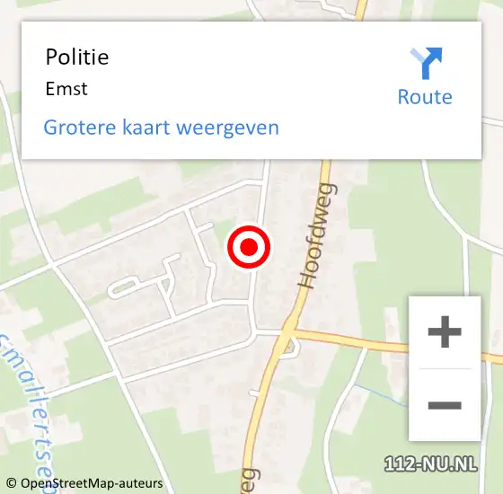 Locatie op kaart van de 112 melding: Politie Emst op 2 oktober 2023 06:48