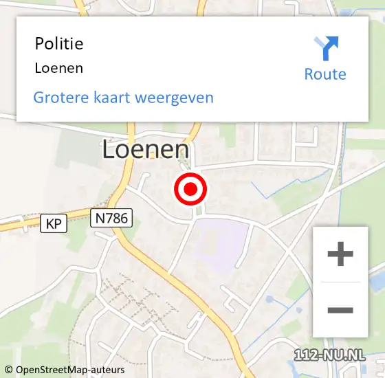 Locatie op kaart van de 112 melding: Politie Loenen op 2 oktober 2023 07:35