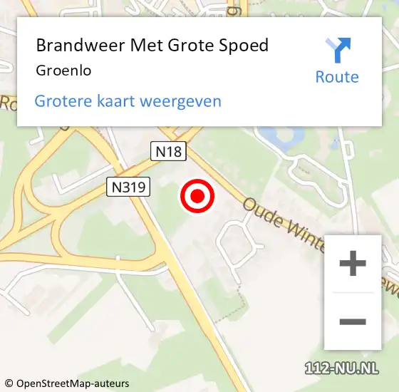 Locatie op kaart van de 112 melding: Brandweer Met Grote Spoed Naar Groenlo op 2 oktober 2023 07:39