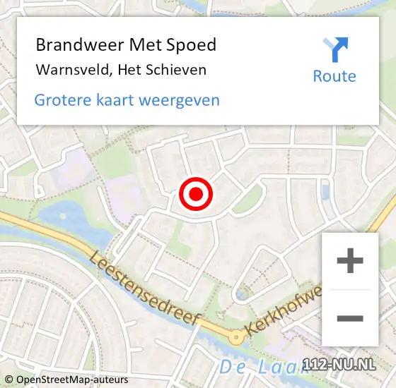 Locatie op kaart van de 112 melding: Brandweer Met Spoed Naar Warnsveld, Het Schieven op 2 oktober 2023 09:22