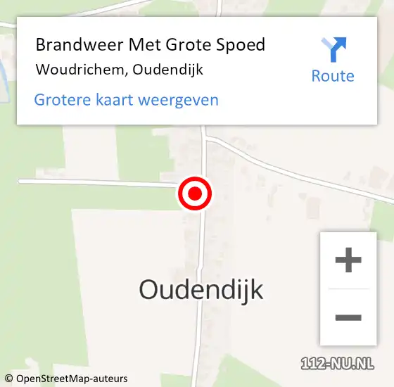 Locatie op kaart van de 112 melding: Brandweer Met Grote Spoed Naar Woudrichem, Oudendijk op 2 oktober 2023 09:51