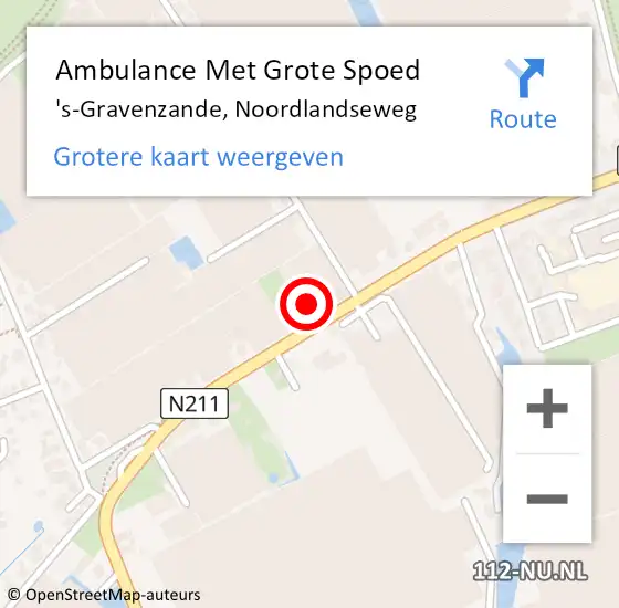 Locatie op kaart van de 112 melding: Ambulance Met Grote Spoed Naar 's-Gravenzande, Noordlandseweg op 2 oktober 2023 10:54