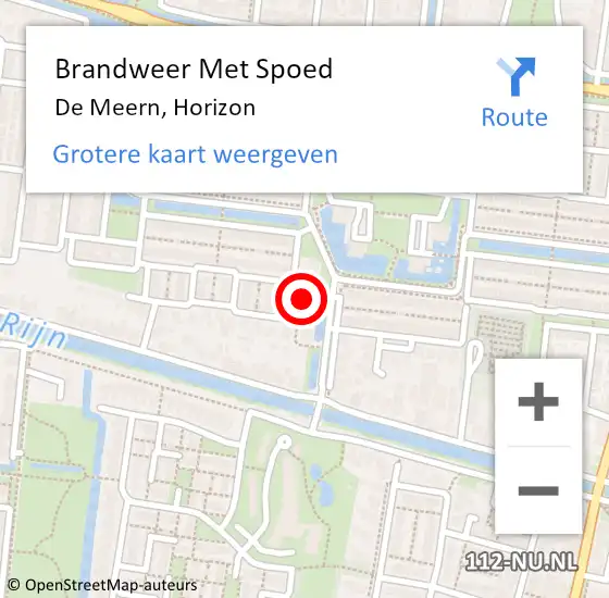 Locatie op kaart van de 112 melding: Brandweer Met Spoed Naar De Meern, Horizon op 2 oktober 2023 10:55