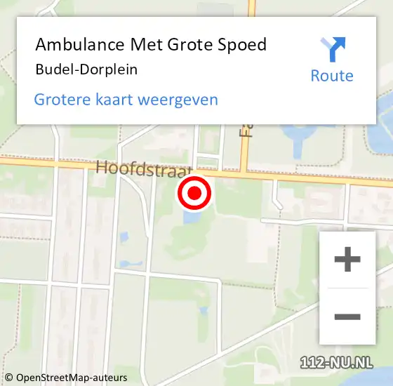 Locatie op kaart van de 112 melding: Ambulance Met Grote Spoed Naar Budel-Dorplein op 2 oktober 2023 11:05
