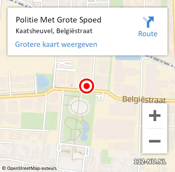 Locatie op kaart van de 112 melding: Politie Met Grote Spoed Naar Kaatsheuvel, Belgiëstraat op 2 oktober 2023 11:11