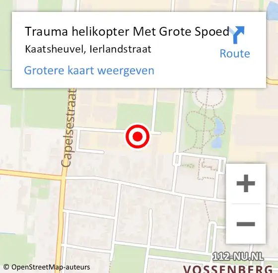 Locatie op kaart van de 112 melding: Trauma helikopter Met Grote Spoed Naar Kaatsheuvel, Ierlandstraat op 2 oktober 2023 11:12