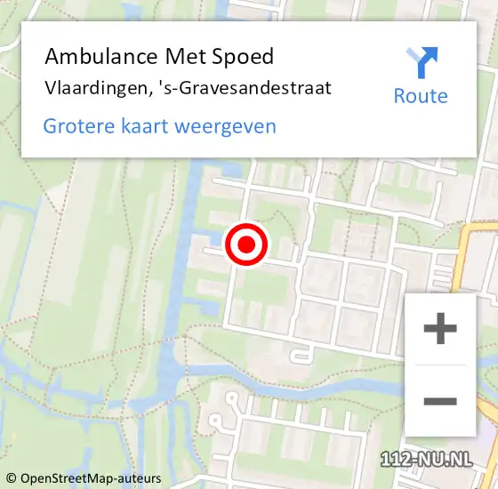 Locatie op kaart van de 112 melding: Ambulance Met Spoed Naar Vlaardingen, 's-Gravesandestraat op 2 oktober 2023 11:21