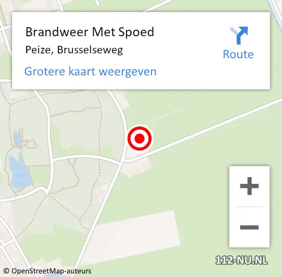 Locatie op kaart van de 112 melding: Brandweer Met Spoed Naar Peize, Brusselseweg op 2 oktober 2023 11:55