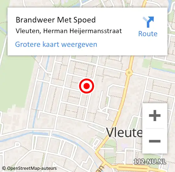 Locatie op kaart van de 112 melding: Brandweer Met Spoed Naar Vleuten, Herman Heijermansstraat op 2 oktober 2023 12:19
