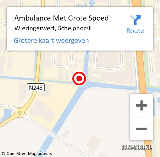 Locatie op kaart van de 112 melding: Ambulance Met Grote Spoed Naar Wieringerwerf, Schelphorst op 2 oktober 2023 13:39