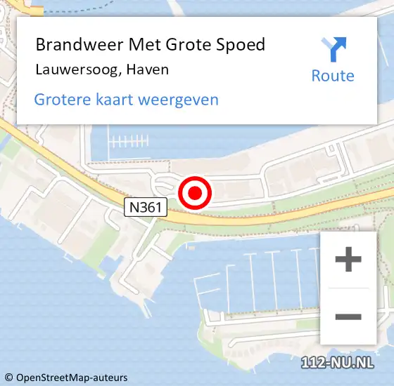 Locatie op kaart van de 112 melding: Brandweer Met Grote Spoed Naar Lauwersoog, Haven op 10 september 2014 10:04